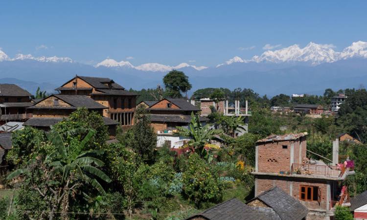 Bandipur Village with Mountain Range